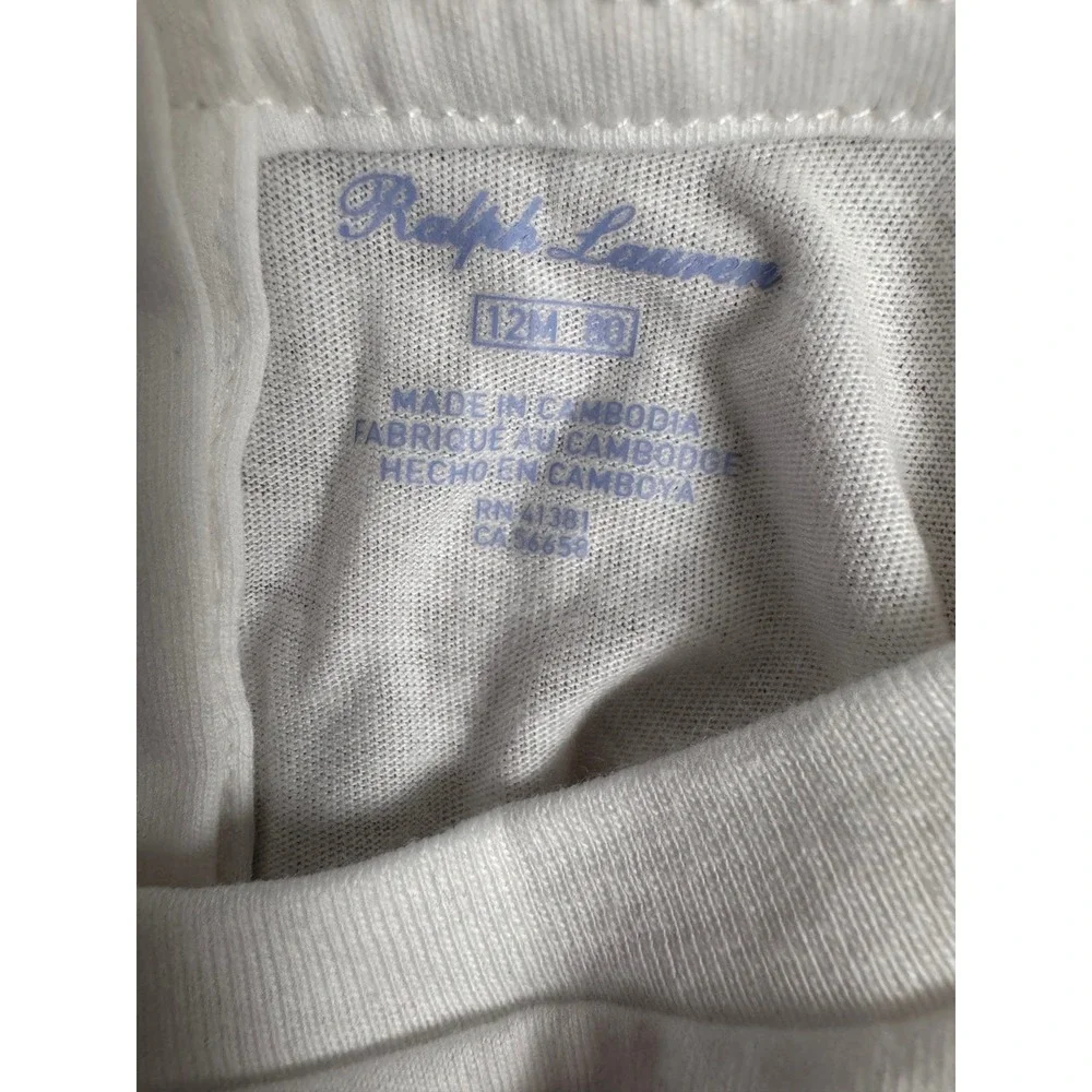 Ralph Lauren Baby I Love Polo Heart Graphic T-Shirt White Size 12‎ Months NEW